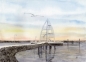 Preview: Postcard DIN-A6 Watercolor Maritime Art Print North Sea Juist Sea Mark Harbor Lemon Squeezer - Juist 4